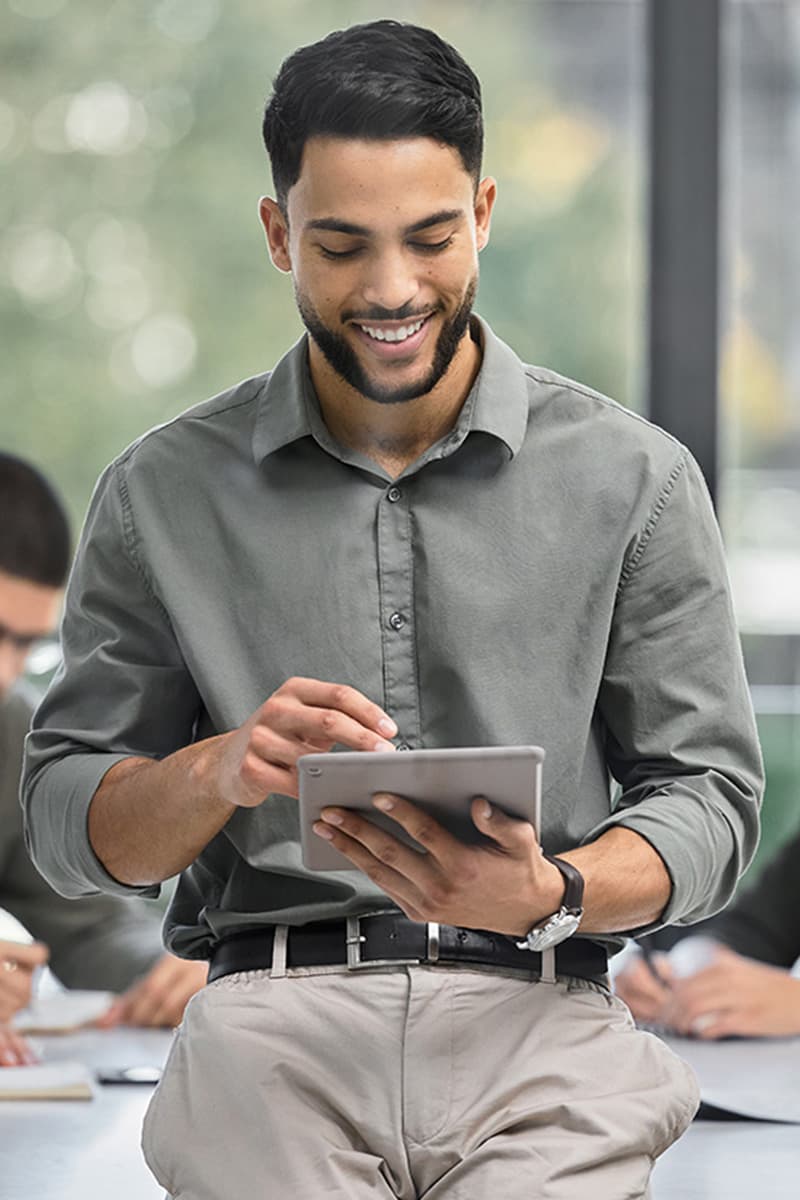 Doctor using tablet for telehealth consultation